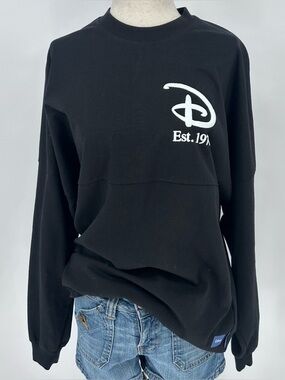 Disney Spirit Jersey Black Oversized Long Sleeve Logo Walt Disney World